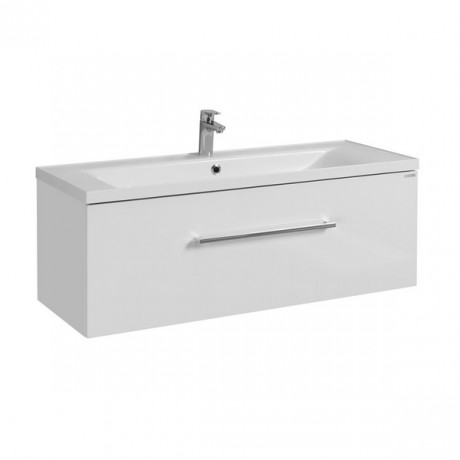 Тумба с раковиной Aquaton Мадрид 120 M/Айрис M 120 1 ящик белая