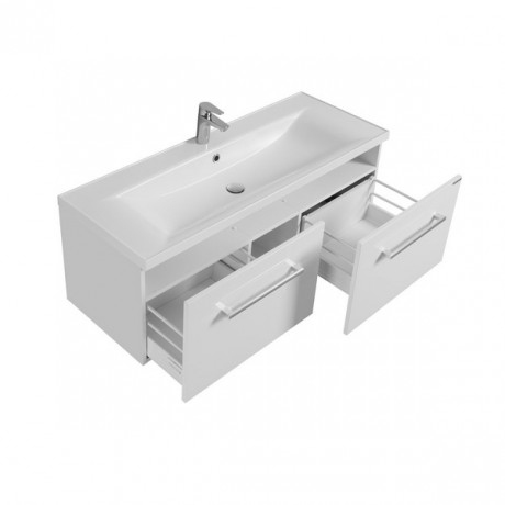 Тумба с раковиной Aquaton Мадрид 120 М/Айрис M 120 2 ящика, белая