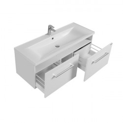Тумба с раковиной Aquaton Мадрид 120 М/Айрис M 120 2 ящика, белая