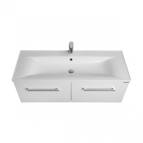 Тумба с раковиной Aquaton Мадрид 120 М/Айрис M 120 2 ящика, белая