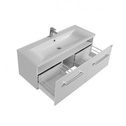 Тумба с раковиной Aquaton Мадрид 120 М/Айрис M 120 2 ящика, белая