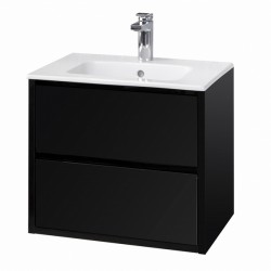 Тумба с раковиной Aquaton Римини 60 черный глянец