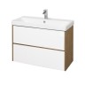 Тумба под раковину Aquaton Сканди 90 белая, дуб рустикальный